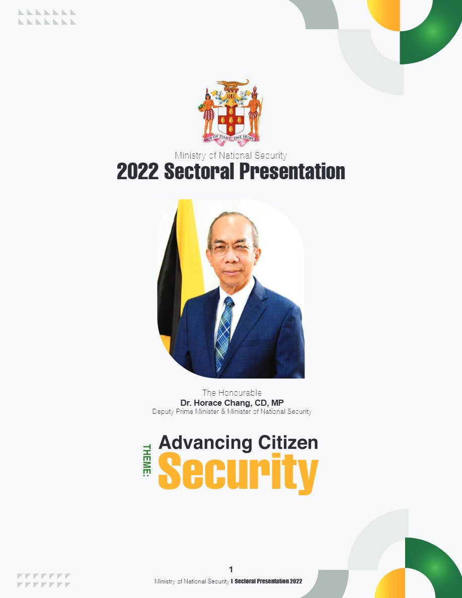 Front page of Sectoral Presentation - June 2022 (The Hon, Dr. Horace Chang)